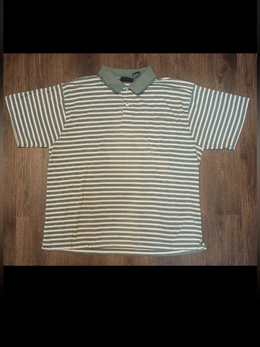 Vintage 90s Puritan Striped Polo Shirt Men's XL Green White